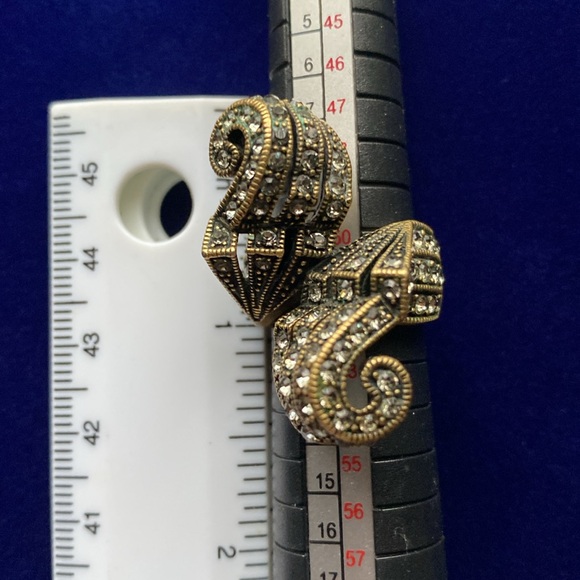 Heidi Daus ‘Simply Sophisticated’ Art Deco Style, Crystal Pave Bypass Ring - Picture 14 of 15